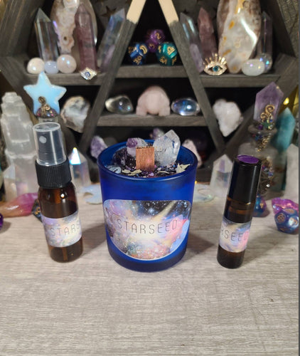 Starseed Collection | Candle, Spray & Roller Oil | Cosmic Energy, Intuition, Spiritual Awakening, Starseed Ritual Set